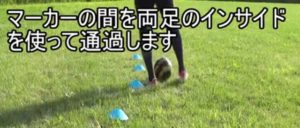 サッカーのドリブル：タッピングの様子